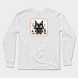 Tribal Robot Cat Long Sleeve T-Shirt